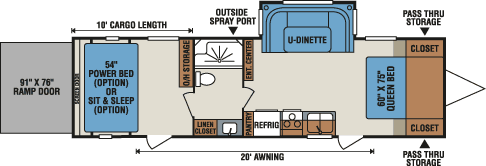 2016 KZ RV MXT MXT3030 Travel Trailer Toy Hauler Floorplan