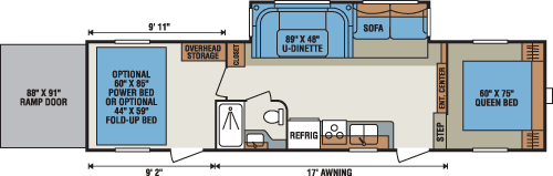 2016 KZ RV Sportsmen Sportster 315TH Fifth Wheel Toy Hauler Floorplan