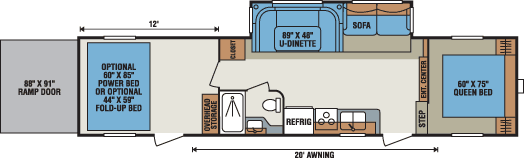 2016 KZ RV Sportsmen Sportster 315TH12 Fifth Wheel Toy Hauler Floorplan