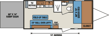 2016 KZ RV Sportsmen Sportster 18TH Travel Trailer Toy Hauler Floorplan