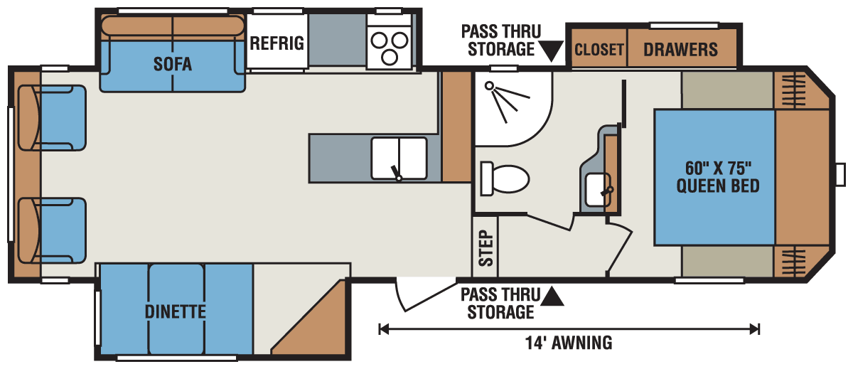 2016 KZ RV Sportsmen S295RL Fifth Wheel Floorplan