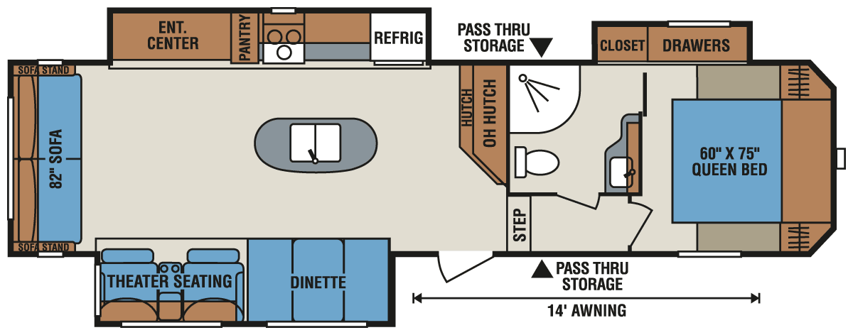 2016 KZ RV Sportsmen S335IK Fifth Wheel Floorplan