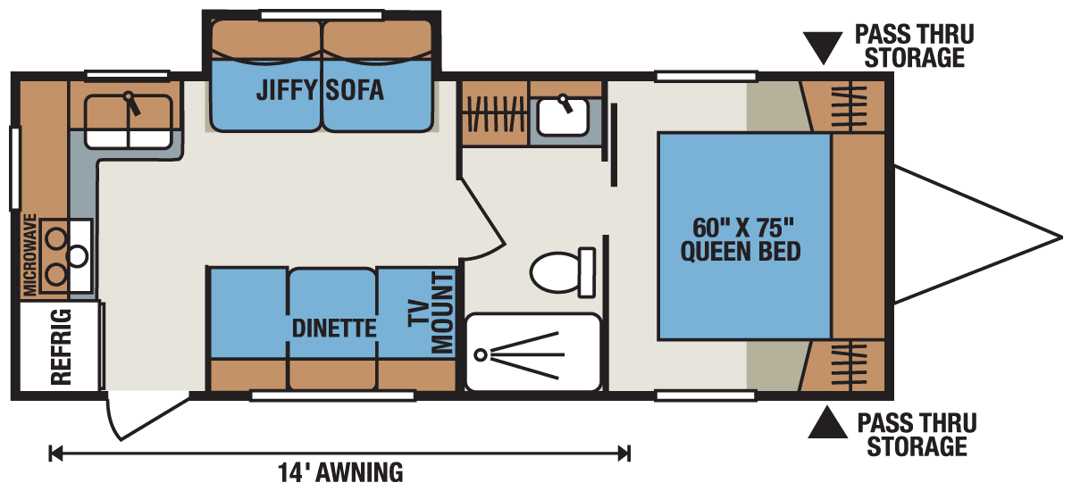 2016 KZ RV Sportsmen S241RKS Travel Trailer Floorplan