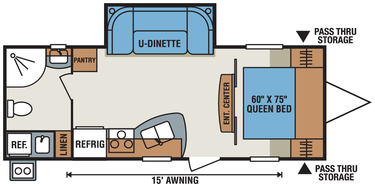 2016 KZ RV Sportsmen S246RBK Travel Trailer Floorplan
