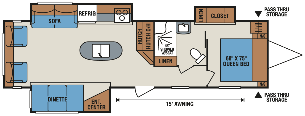 2016 KZ RV Sportsmen S330IK Travel Trailer Floorplan