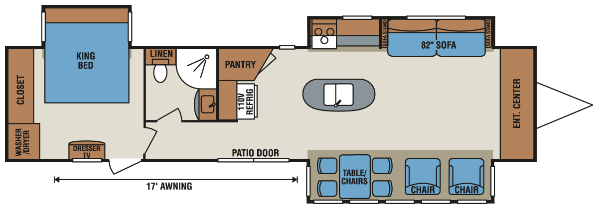 2016 KZ RV Sportsmen S363FL Travel Trailer Floorplan