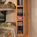 2016 KZ RV Spree Connect C326BHS Travel Trailer Bedroom Cabinet Open