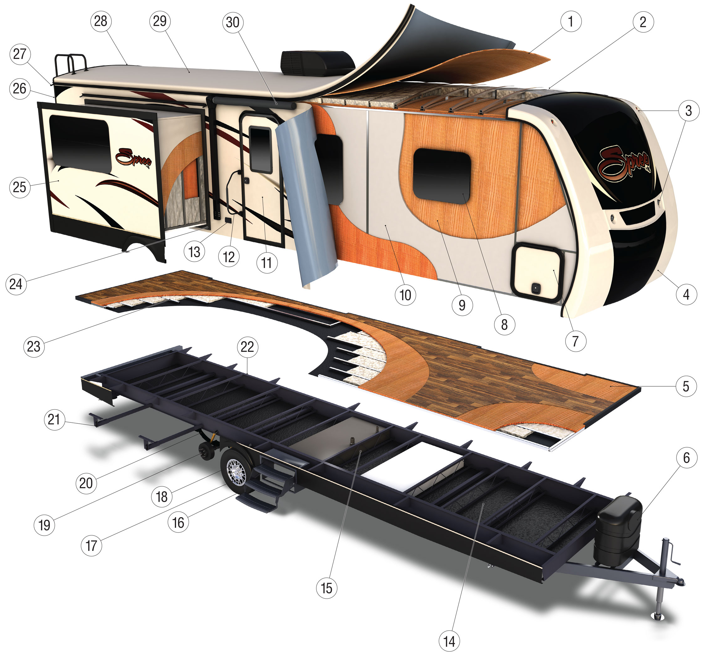 2016 KZ RV Spree Travel Trailer Cutaway