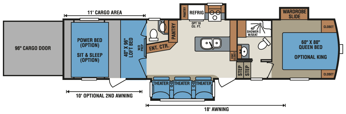 2016 Venom V3411TK Luxury Fifth Wheel Toy Hauler KZ RV