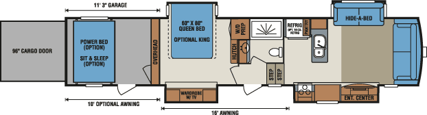 2016 Venom Luxury Fifth Wheel Toy Hauler Floorplans