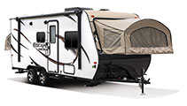 2017 KZ RV Escape E180RBT Travel Trailer Exterior Tent Out