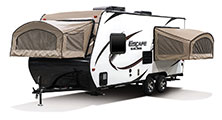 2017 KZ RV Escape E180RBT Travel Trailer Exterior Tent Out