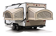2017 KZ RV Escape E180RBT Travel Trailer Exterior Tent Out
