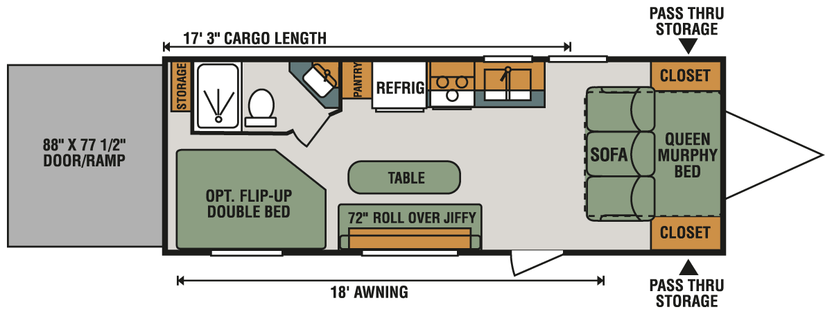 2017 Sportster 100 210TH Lightweight Travel Trailer Toy Hauler | KZ RV