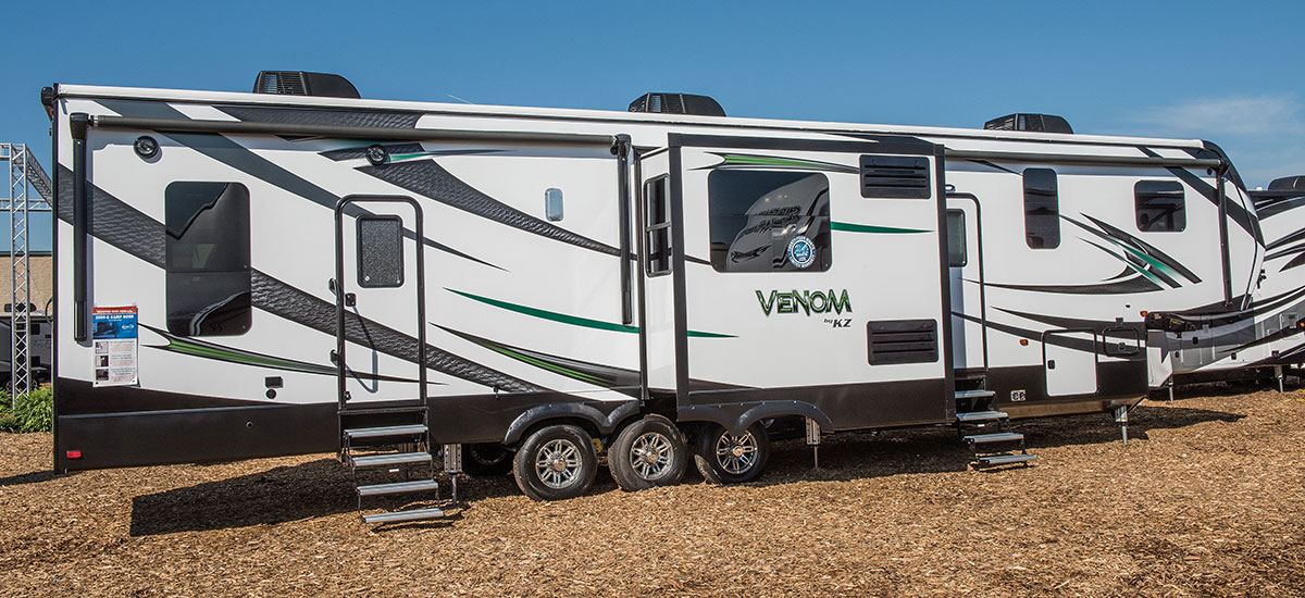 【k】 2017 Venom V4111TK Luxury Fifth Wheel Toy Hauler | KZ RV