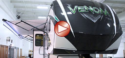 View video of the 2017 KZ Venom V3411TK fifth wheel toy hauler exterior features