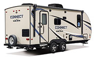 2018 KZ RV Connect Lite C201QB Travel Trailer Exterior Rear 3-4 Door Side