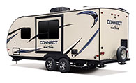 2018 KZ RV Connect Lite C201QB Travel Trailer Exterior Rear 3-4 Off Door Side