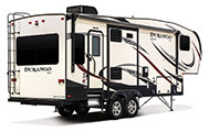 2018 KZ RV Durango 1500 D251RLT Fifth Wheel Exterior Rear 3-4 Door Side