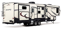 2018 KZ RV Durango 2500 D347BHF Fifth Wheel Exterior Rear 3-4 Door Side