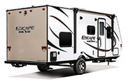 2018 KZ RV Escape E191BH Travel Trailer Exterior Rear 3-4 Door Side