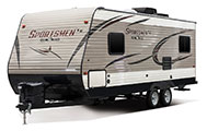 2018 KZ RV Sportsmen LE 220RDLE Travel Trailer Exterior Front 3-4 Off Door Side