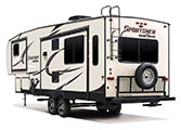 2018 KZ RV Sportsmen 293RL Fifth Wheel Exterior Rear 3-4 Off Door Side
