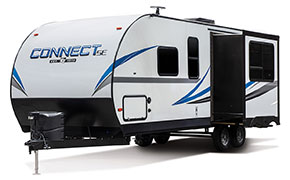 2019 KZ RV Connect SE C231RBKSE Travel Trailer Exterior Front 3-4 Off Door Side with Slide Out