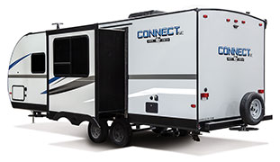 2019 KZ RV Connect SE C231RBKSE Travel Trailer Exterior Rear 3-4 Off Door Side with Slide Out