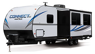 2019 KZ RV Connect SE C261BHKSE Travel Trailer Exterior Front 3-4 Off Door Side with Slide Out