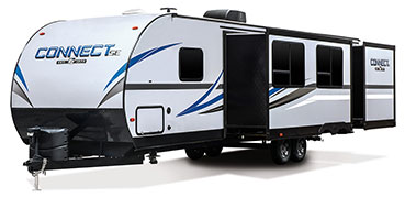 2019 KZ RV Connect SE C312BHKSE Travel Trailer Exterior Front 3-4 Off Door Side with Slide Out