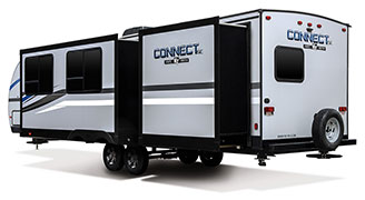 2019 KZ RV Connect SE C312BHKSE Travel Trailer Exterior Rear 3-4 Off Door Side with Slide Out