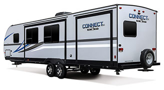 2019 KZ RV Connect SE C312BHKSE Travel Trailer Exterior Rear 3-4 Off Door Side