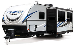 2019 KZ RV Connect C261RB Travel Trailer Exterior Front 3-4 Off Door Side with Slide Out