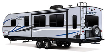2019 KZ RV Connect C291RL Travel Trailer Exterior Rear 3-4 Off Door Side