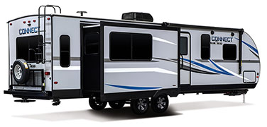2019 KZ RV Connect C303RL Travel Trailer Exterior Rear 3-4 Door Side Slide Out