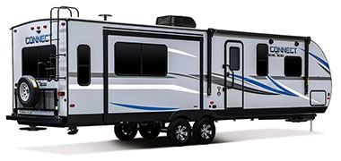 2019 KZ RV Connect C303RL Travel Trailer Exterior Rear 3-4 Door Side