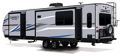 2019 KZ RV Connect C303RL Travel Trailer Exterior Rear 3-4 Off Door Side Slide Out