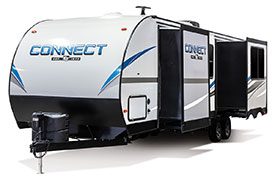 2019 KZ RV Connect C313RK Travel Trailer Exterior Front 3-4 Off Door Side with Slide Out