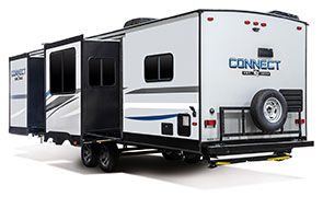2019 KZ RV Connect C313RK Travel Trailer Exterior Rear 3-4 Off Door Side with Slide Out