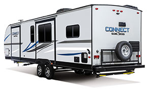 2019 KZ RV Connect C313RK Travel Trailer Exterior Rear 3-4 Off Door Side