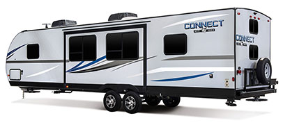 2019 KZ RV Connect C332BHK Travel Trailer Exterior Rear 3-4 Off Door Side