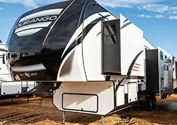 2019 KZ RV Durango D325RLT Fifth Wheel Exterior Front 3-4 Off Door Side with Slide Out