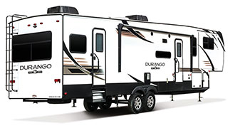 2019 KZ RV Durango D342FLQ Fifth Wheel Exterior Rear 3-4 Door Side