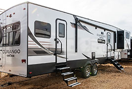 2019 KZ RV Durango D342FLQ Fifth Wheel Exterior Rear 3-4 Door Side Slide Out