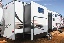 2019 KZ RV Durango D347BHF Fifth Wheel Exterior Rear 3-4 Door Side with Slide Out