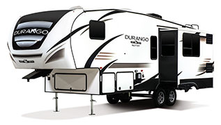 2019 KZ RV Durango Half-Ton D250RES Fifth Wheel Exterior Front 3-4 Off Door Side Slide Out