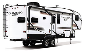 2019 KZ RV Durango Half-Ton D250RES Fifth Wheel Exterior Rear 3-4 Door Side
