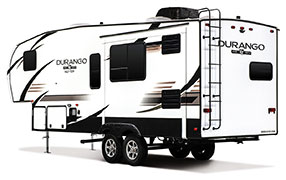 2019 KZ RV Durango Half-Ton D250RES Fifth Wheel Exterior Rear 3-4 Off Door Side