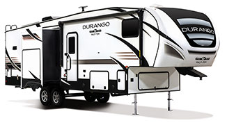 2019 KZ RV Durango Half-Ton D256RKT Fifth Wheel Exterior Front 3-4 Door Side Slide Out